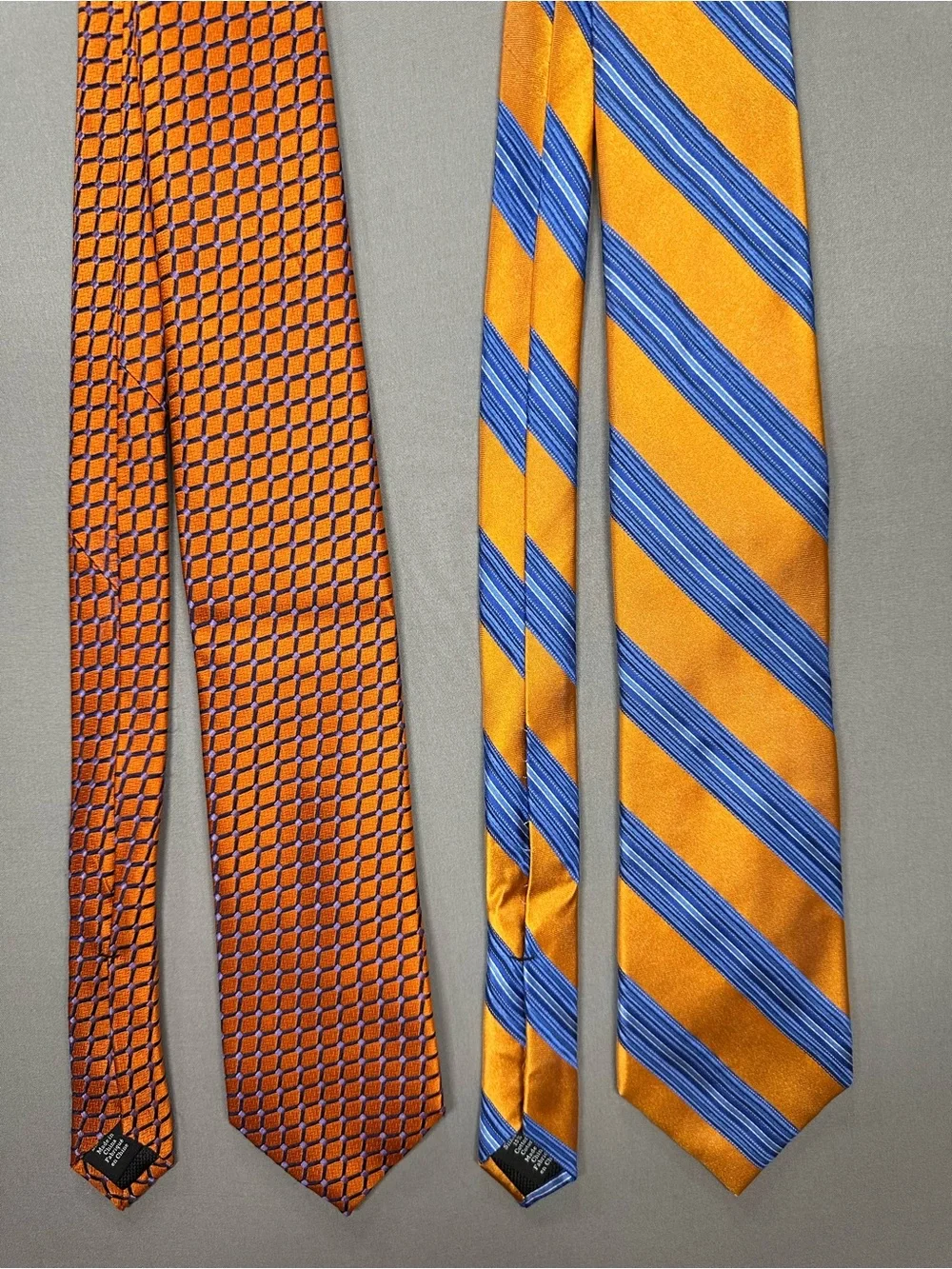 Set of 2 Nordstrom Men's Shop Silk Ties - Orange and Blue Print